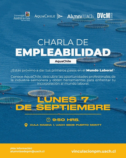 Afiche Charla de Empleabilidad AquaChile